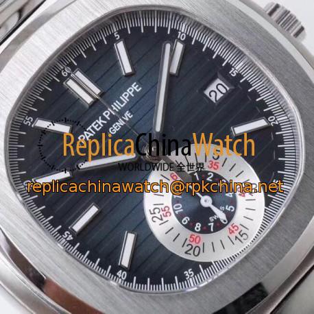 Replica Patek Philippe Nautilus Chronograph 5980 PP Stainless Steel Blue Dial Swiss 7750