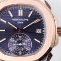 Replica Patek Philippe Nautilus Chronograph 5980/1AR-001 PP Rose Gold & Stainless Steel Blue Dial Swiss 7750