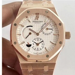 Replica Audemars Piguet Royal Oak GMT 41MM 26120 TWA Rose Gold White Dial Swiss 2329