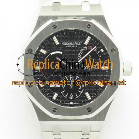 Replica Audemars Piguet Royal Oak GMT 39MM 26120 TWA Stainless Steel Black Dial Swiss 2329