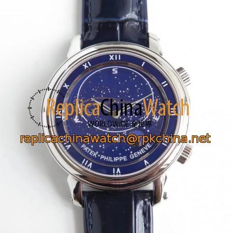 Replica Patek Philippe Grand Complications Sky Moon Celestial 5102G N Stainless Steel Blue Dial Swiss 240 LU CL C