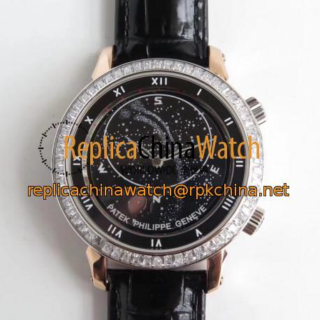 Replica Patek Philippe Grand Complications Sky Moon Celestial 5102PR N Rose Gold & Diamond Black Dial Swiss 240 LU CL C