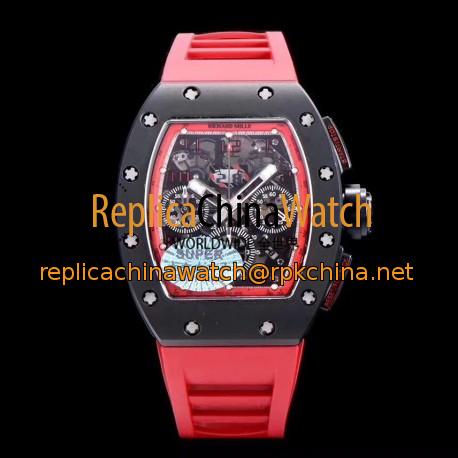 Replica Richard Mille RM011 Felipe Massa Chronograph Limited Edition KV Ceramic Red  Skeleton Dial Swiss 7750