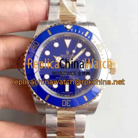 Replica Rolex Submariner Date 116613LB 2018 N V8S 24K Yellow Gold Wrapped & Stainless Steel Blue Dial Swiss 3135