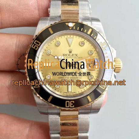 Replica Rolex Submariner Date 116613LN 2018 N V8S 24K Yellow Gold Wrapped & Stainless Steel Champagne Dial Swiss 3135