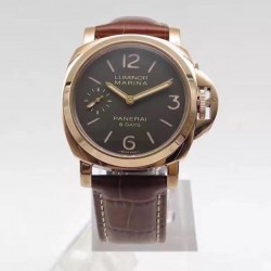 Replica Panerai Luminor 8 Days Oro Rosso PAM511 ZF Rose Gold Brown Dial Swiss P5000