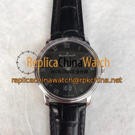 Replica Blancpain Villeret Grande Date 6669-1127-55B HG V2 Stainless Steel Black Dial Swiss 6950