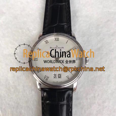 Replica Blancpain Villeret Grande Date 6669-1127-55B HG V2 Stainless Steel White Dial Swiss 6950