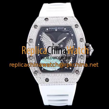 Replica Richard Mille RM023 KV Stainless Steel & Diamonds Diamond Eagle Skeleton Dial M8215