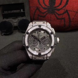 Replica Hublot Big Bang King Power Foudroyante 715.CI.1110.RX HBB V6 Stainless Steel & Diamonds Black Dial Swiss 7750