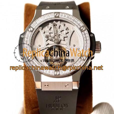 Replica Hublot Big Bang Tourbillon N Stainless Steel Stainless Steel & Diamonds Dial Swiss Tourbillon