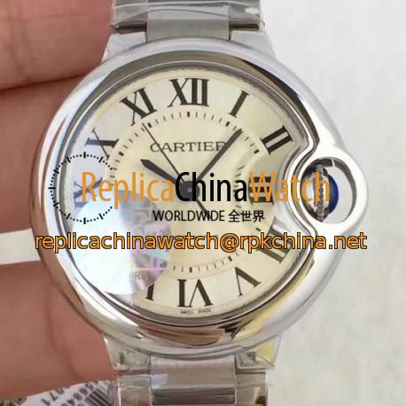 Replica Cartier Ballon Bleu 33MM JF Stainless Steel White Dial M9015