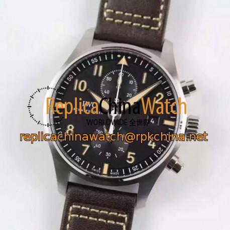 Replica IWC Pilot IW387808 Chronograph Stainless Steel Black Dial Swiss 7750