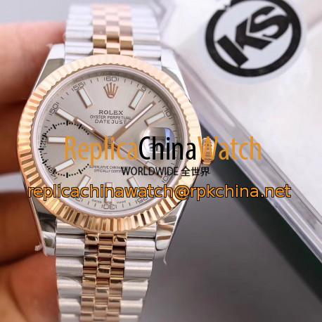 Replica Rolex Datejust II 116333 41MM KS Stainless Steel & Rose Gold Rhodium Dial Swiss 2836-2