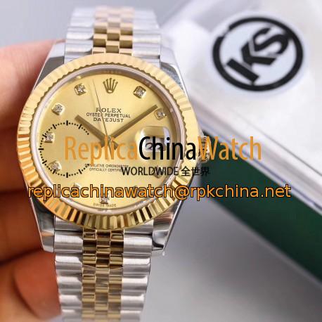 Replica Rolex Datejust II 116333 41MM KS Stainless Steel & Yellow Gold Champagne Dial Swiss 2836-2