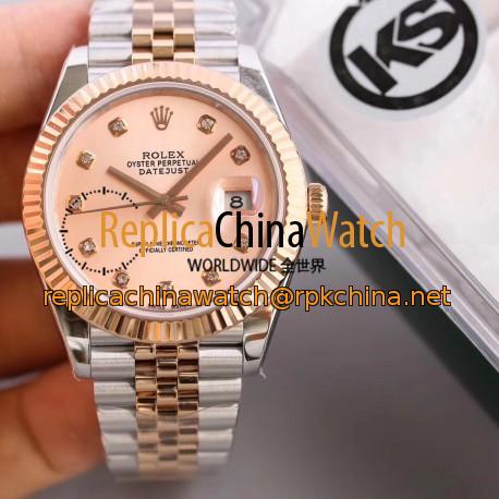 Replica Rolex Datejust II 116333 41MM KS Stainless Steel & Rose Gold Pink Mother Of Pearl Dial Swiss 2836-2