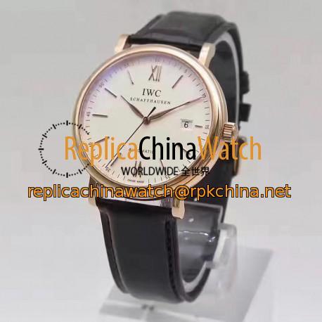 Replica IWC Portofino Automatic IW356504 MK Rose Gold White & Gold Dial Swiss 2892