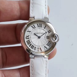 Replica Ballon Bleu De Cartier 33MM W6920086 AF Stainless Steel Silver Dial Swiss Ronda Quartz