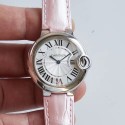 Replica Ballon Bleu De Cartier 33MM W6920086 AF Stainless Steel Silver Dial Swiss Ronda Quartz