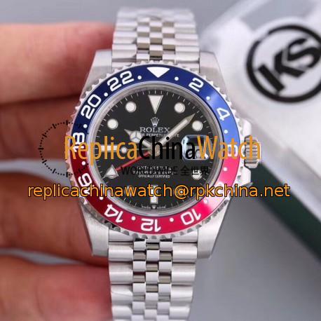 Replica Rolex GMT-Master II 126710BLRO KS Stainless Steel Black Dial Swiss 2836-2