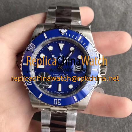 Replica Rolex Submariner Date 116619LB JF Stainless Steel Blue Dial Swiss 2824-2