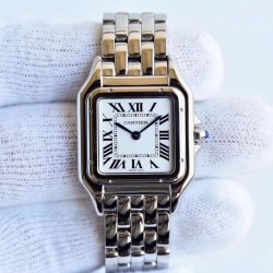 Replica Panthere de Cartier Medium Ladies WSPN0007 GF Stainless Steel White Dial Swiss Ronda Quartz