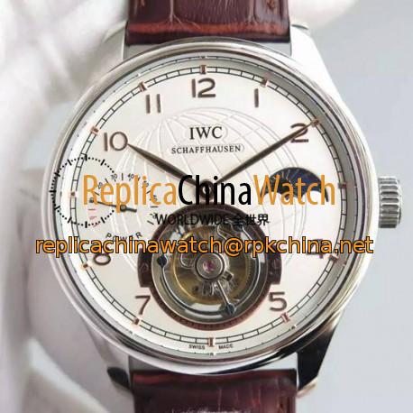 Replica IWC Portuguese Tourbillon Moonphase Power Reserve Stainless Steel White Dial Swiss IWC Tourbillon