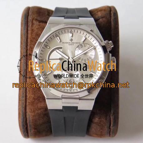 Replica Vacheron Constantin Overseas Dual Time 47450/B01A-9226 TWA Stainless Steel Silver Dial Swiss 1222 SC