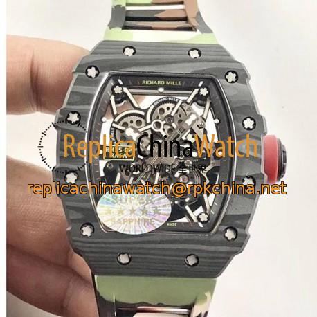 Replica Richard Mille RM35-02 Rafael Nadal KV Forged Carbon Skeleton Dial M8215