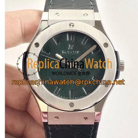 Replica Hublot Classic Fusion Berluti Scritto 511.NX.050B.VR.BER16 SR V2 Stainless Steel Green Leather Dial Swiss HUB1100