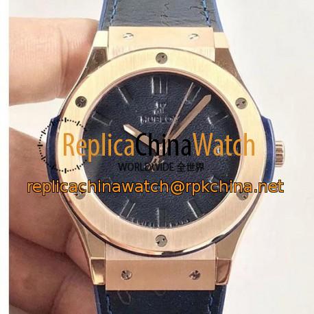 Replica Hublot Classic Fusion Berluti Scritto 511.OX.0500.VR.BER16 SR V2 Rose Gold Blue Leather Dial Swiss HUB1100