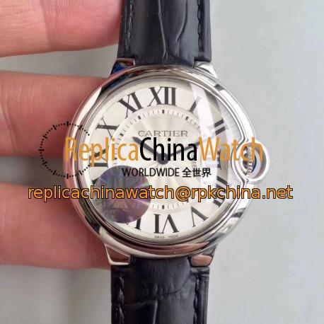 Replica Cartier Ballon Bleu 36MM W69017Z4 JF Stainless Steel Silver Dial Swiss Ronda Quartz