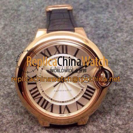 Replica Cartier Ballon Bleu 36MM Rose Gold Silver Dial Swiss 2836-2