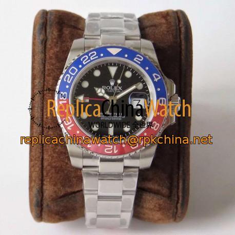 Replica Rolex GMT-Master II 116719BLRO DJ Stainless Steel Black Dial Swiss 2836-2