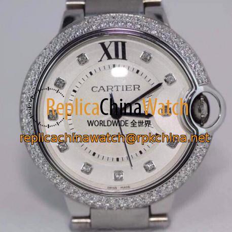 Replica Cartier Ballon Bleu 36MM Stainless Steel Silver Dial Swiss 2688