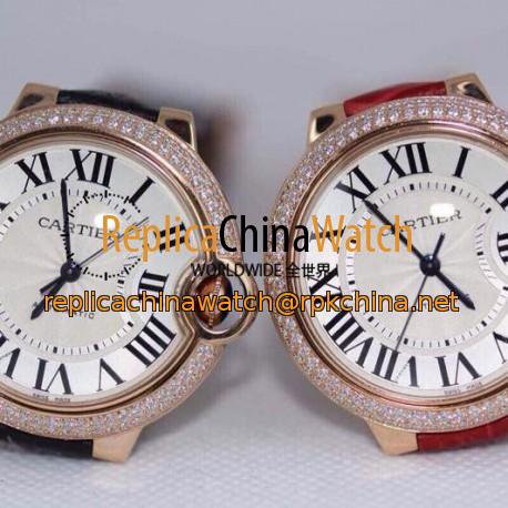 Replica Cartier Ballon Bleu 36MM Rose Gold Silver Dial Swiss 2688