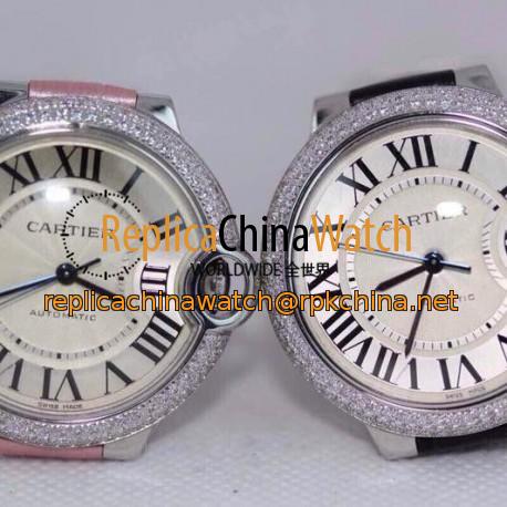 Replica Cartier Ballon Bleu 36MM Stainless Steel Silver Dial Swiss 2688