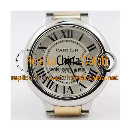 Replica Cartier Ballon Bleu 36MM Stainless Steel & Rose Gold Silver Dial Swiss 2671