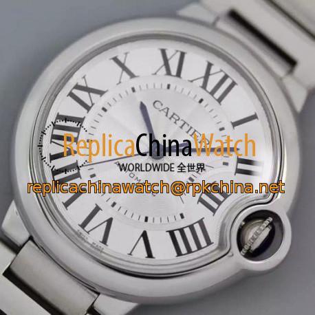 Replica Cartier Ballon Bleu 36MM Stainless Steel Silver Dial Swiss 2836-2