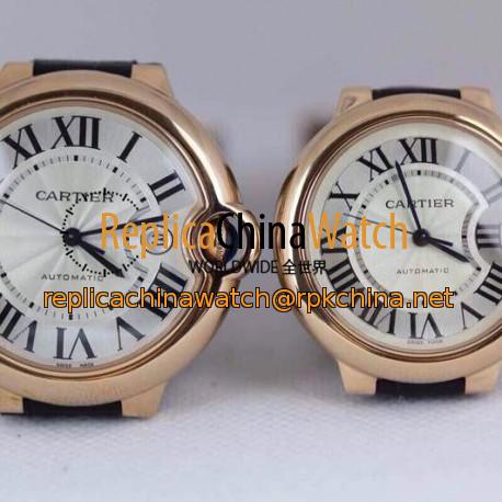 Replica Cartier Ballon Bleu 36MM Rose Gold Swiss Silver Dial Swiss 2671