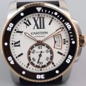 Replica Calibre De Cartier Diver 42MM V6F Stainless Steel & Rose Gold White Dial M9015