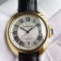 Replica Cle De Cartier 40MM Yellow Gold Silver Dial M9015