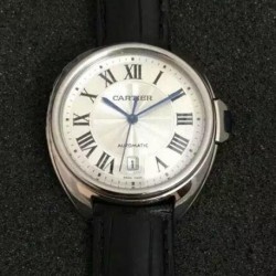 Replica Cle De Cartier 40MM Stainless Steel Silver Dial M9015