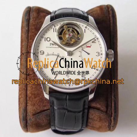 Replica IWC Portugieser Tourbillon Mystere Retrograde IW504601 ZF Stainless Steel White Dial Swiss Tourbillon