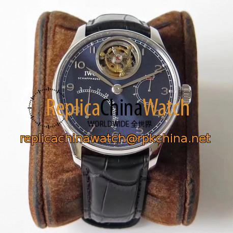 Replica IWC Portugieser Tourbillon Mystere Retrograde IW504601 ZF Stainless Steel Blue Dial Swiss Tourbillon