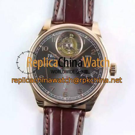 Replica IWC Portuguese Tourbillon IW504601 Power Reserve Rose Gold Anthracite Dial Swiss Tourbillon