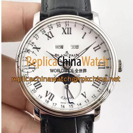 Blancpain Villeret Quantieme Complet 8 Jours 6639-3437-55B OM Stainless Steel White Dial Swiss 6639