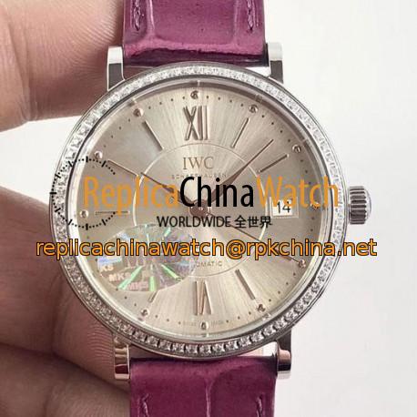 Replica IWC Portofino Automatic 37 IW458109 MK Stainless Steel & Diamonds Silver Dial M9015