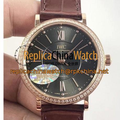 Replica IWC Portofino Automatic 37 IW458107 MK Rose Gold & Diamonds Anthracite Dial M9015