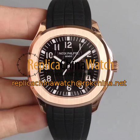 Replica Patek Philippe Aquanaut Jumbo 5167R MP Rose Gold Black Dial Swiss 324SC